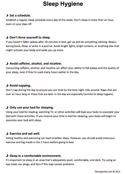 Sleep Hygiene Handout ( Worksheet Sleep Hygiene Worksheet, Hygiene Worksheet, Psychology Tools, Sleep Hygiene, Nose Picking, 1000 Life Hacks, Counseling Resources, Sleep Schedule, Group Therapy