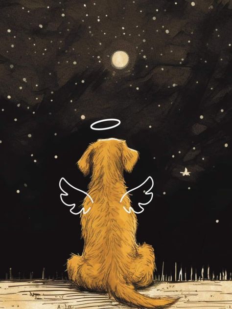 Pets In Heaven, Dog In Heaven, Golden Retriever Wallpaper, Heaven Painting, Miss My Dog, Labrador Art, Dog Angel, Dead Dog, Dog Heaven