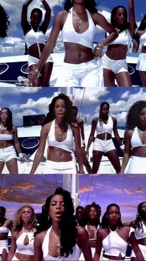 Aaliyah Rock The Boat Outfit, Aaliyah Music Video Outfits, Rock The Boat Aaliyah, Aaliyah Videos, Aaliyah Y2k, 2000s Editorial, Aaliyah Rock The Boat, Aaliyah Fashion, Blank Expression