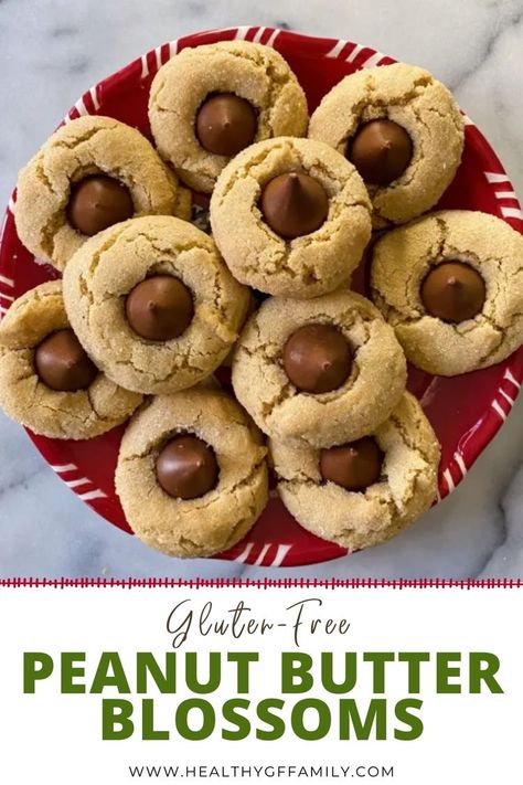 Gluten Free Cookies Easy, Holistic Skincare, Peanut Butter Blossom Cookies, Peanut Butter No Bake, Peanut Butter Cookie Dough, Blossom Cookies, Peanut Butter Blossoms, Gluten Free Peanut Butter, Peanut Butter And Chocolate