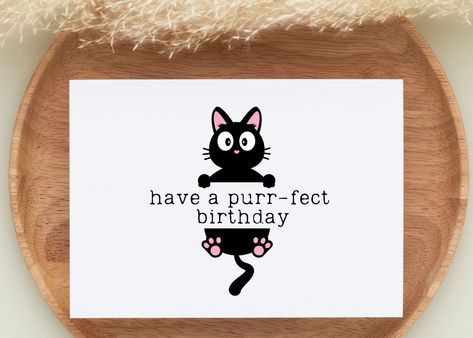 Birthday Card For Cat Lover, Cat Birthday Cards, Cat Birthday Cards Funny, Cat Lover Birthday, Grandma Cards, Happy Birthday Grandma, Cat Puns, Happy Birthday Art, Dog Birthday Card