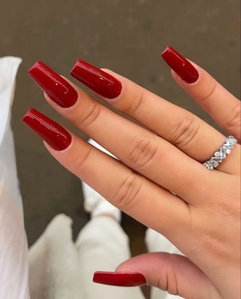 Red Ballerina Nails, Nail Aesthetic, Long Fingernails, Red Manicure, Nice Nails, Cute Acrylic Nail Designs, Pretty Nail Art Designs, Red Nail Designs, Red Love