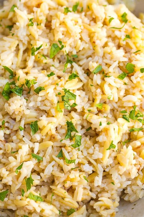 This Homemade Rice Pilaf is simple, easy, and quick to make! Packed with flavor and is perfect to serve with any meal all year round. Home Made Rice Pilaf, Homemade Rice Pilaf, Veggie Risotto, Vegetable Rice Pilaf, Quinoa Stir Fry, Brown Rice Pilaf, Teriyaki Rice, Turmeric Cauliflower, Quinoa Pilaf