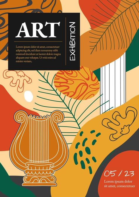 Art posters for the exhibition,  magazine or cover, vector template with sculpture art, Antique statues, pillar, amphora, column, modern ancient Greek or Roman style. Nostalgia banner Magazine Back Cover, Magazine Cover Page, Antique Statue, Roman Style, Newspaper Design, Roman Fashion, Greek Style, Vector Template, Art Antique