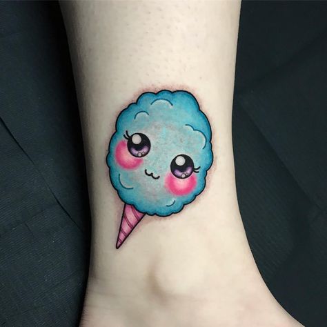 Candy Tattoos For Women, Cotton Candy Tattoo Ideas, Sweet Tattoos Candy, Cotton Candy Tattoo, Candy Tattoo, Flash Ideas, Bright Tattoos, Tatoo Inspiration, Sweet Tattoos