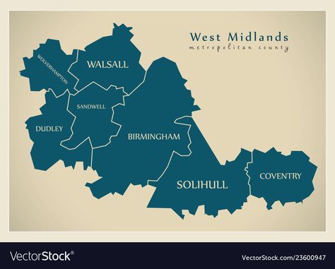 West Midlands England, England Counties Map, Uk Counties Map, Central London Map, Map Of Britain, England Map, Modern Map, England Uk, West Midlands