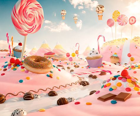 Vanellope Y Ralph, 귀여운 음식 그림, Candy House, Candy Art, Background Template, Low Poly Art, Free Candy, Willy Wonka, Fantasy Art Landscapes