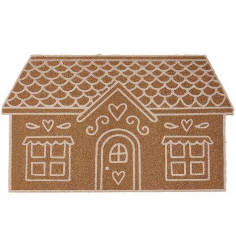 Gingerbread House Rug | Primitives By Kathy Gingerbread House Rug Diy, Doormat Gingerbread House, Gingerbread Door Mat Diy, Gingerbread Door Mat, Gingerbread Doormat Diy, Diy Gingerbread Doormat, Gingerbread House Doormat, Christmas Doormat Ideas, Doormat Craft