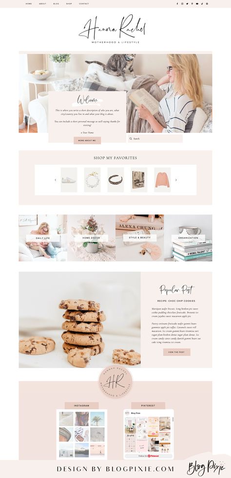 Wix blog template Blog Homepage Design Layout, Lifestyle Email Design, Blog Layout Ideas, Mom Blog Post Ideas, Blog Design Layout, Blog Site Design, Wix Blog, Blog Aesthetic, Wix Design