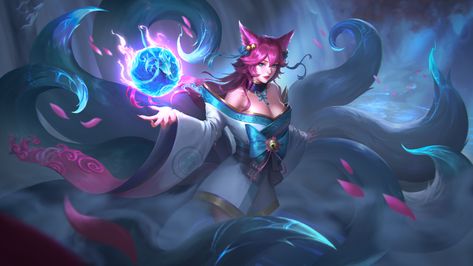 ArtStation - Spirit Blossom Ahri, Co la Spirit Blossom Ahri, League Of Legends Art, Evelynn League Of Legends, Liga Legend, Ahri Wallpaper, Spirit Blossom, Zed League Of Legends, Ahri Lol, Champions League Of Legends