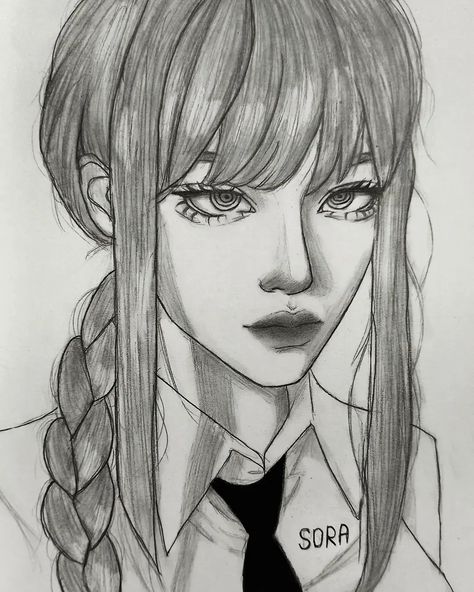 #makima Makima Sketch, Anime Face Drawing, Cool Pencil Drawings, Art Sketches Pencil, Easy Drawings Sketches, Arte Sketchbook, Art Drawings Sketches Creative, Coloring Book Art, Book Art Drawings