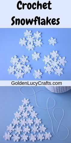 Crochet Frozen Patterns, Free Crochet Snowflake Patterns, Make Snowflakes, Tiny Snowflake, Crochet Christmas Snowflakes, Crochet Tiny, Tree Project, Crochet Snowflake, Snowflake Patterns