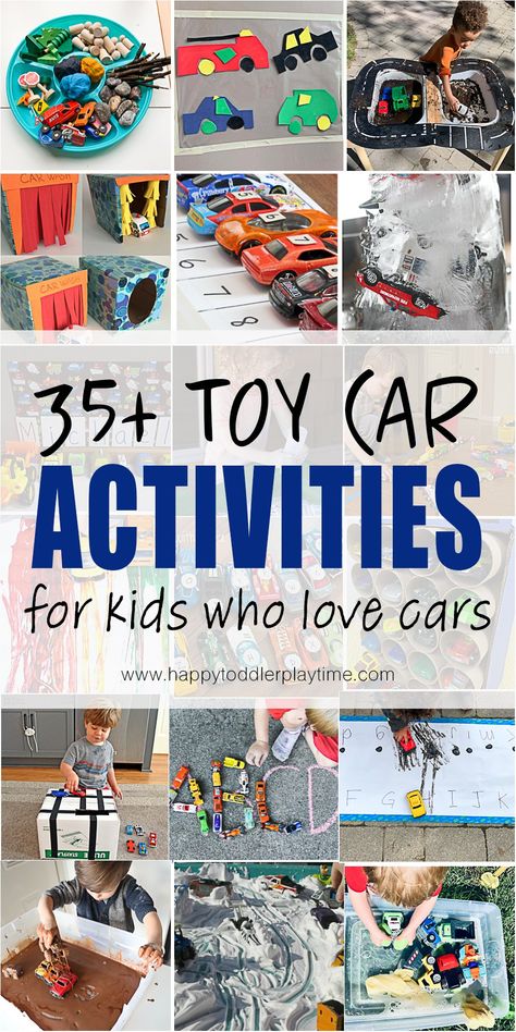 35  Toy Car and Truck Activities for Kids - HAPPY TODDLER PLAYTIME Toy Car Activities, Car Activities For Toddlers, Truck Activities, Car Activities For Kids, Toddler Car Activities, Car Learning, Transportation Activities, Car Activities, Happy Toddler