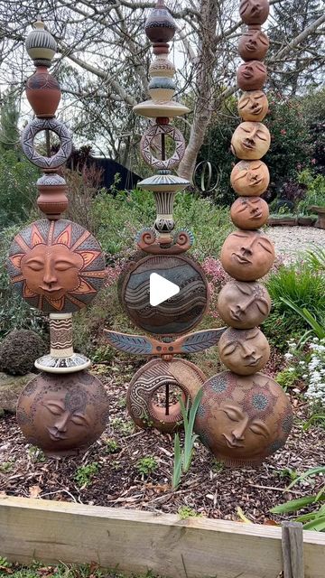 2,397 likes, 51 comments - jena_bedson_ceramics on September 15, 2023: "My garden is my gallery, it’s also my inspiration……its the perfect place to display my work. King Parrots are welcome visitors, the male is the crimson/red and the female the emerald green.❤️💚 Garden Totems. Have a beautiful weekend.🌻🌻🌻 #potteryforall #ilovepottery #potteryofinstagram #ceramicsdaily #ceramicsmagazine #ceramicschool #ceramicstudio #gardenart #gardensculpture #handbuiltpottery #handbuildingwithclay #... Jena Bedson, Clay Totems, Pottery Totem, Clay Totem, Ceramic Totems, Handmade Garden Art, Have A Beautiful Weekend, How To Make Ceramic, Garden Totem