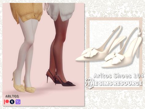 Wedding Sims 4, Sims Closet, Sims 4 Wedding Dress, Sims Shoes, Boho Wedding Shoes, Ts4 Clothes, Sims 4 Tattoos, Ribbon Shoes, Sims Packs