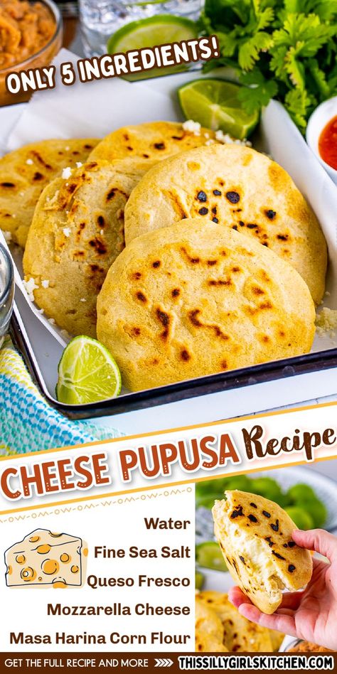 Easy Pupusa Recipe: This Silly Girls Kitchen Cheese Pupusas Recipe, Papusa Recipe, Popusas Recipe, Cheese Pupusas, Pupusas Recipe, Pupusa Recipe, Masa Recipes, Salvadoran Food, Salvadorian Food