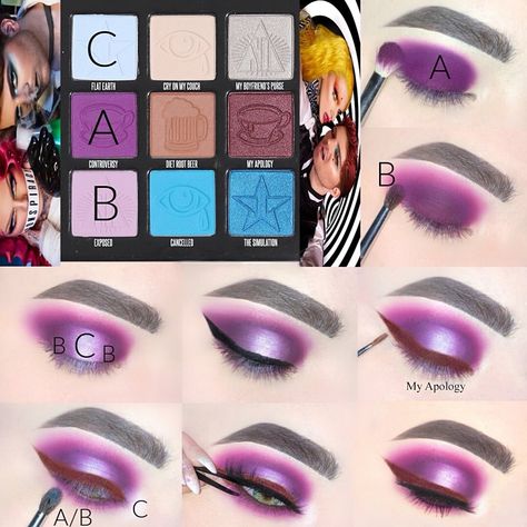 Mini controversy palette look by Jeffree star and Shane Dawson by @ashleyhawmakeup on Twitter Jeffery Star Makeup, Black Eyeshadow Makeup, Makeup Vs No Makeup, Makeup Prices, Makeup Pictorial, Tutorial Eyeshadow, Jeffree Star Makeup, Makeup Nails Designs, Makeup Lessons