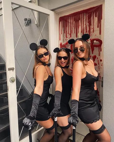 3 Blind Mice Halloween Costumes, Thruple Halloween Costumes, 3 Blind Mice Costume Women, Cute Funny Halloween Costumes, Three Blind Mice Halloween Costumes, 3 Girl Halloween Costumes, Unique Trio Halloween Costumes, Halloween Costumes Teenage Girl Trio, Halloween Costume Ideas For Teenage Girl