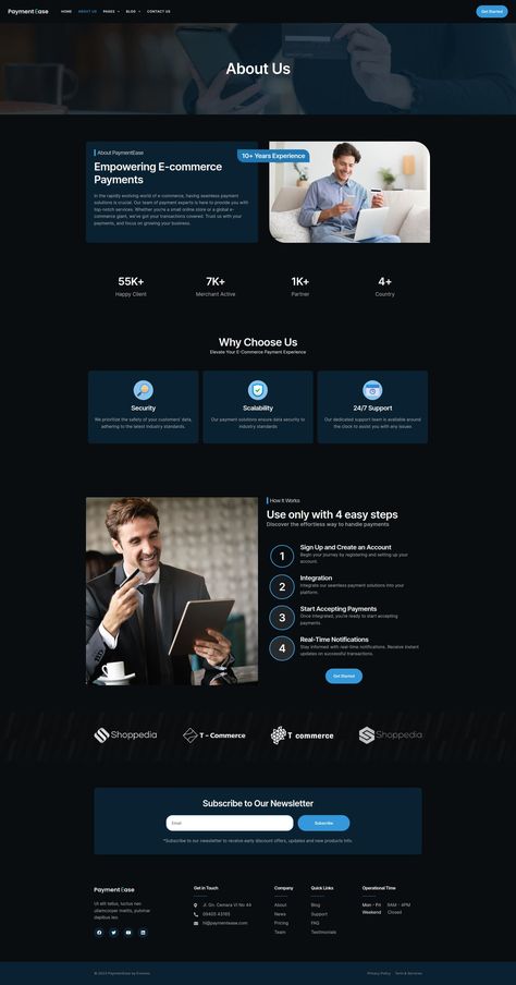 PaymentEase - Payment Solutions Elementor Pro Template Kit Elementor Website Design Inspiration, About Us Page Web Design, About Us Ui Design, About Us Web Design, Elementor Website Design, Security Website, Funnel Building, About Us Page Design, Insurance Website