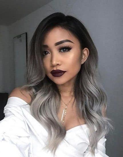 Black To Grey Ombre Hair, Silver Ombre Hair, Blonde Ombre Hair, Grey Ombre Hair, Gray Balayage, Gorgeous Hair Color, Ombré Hair, Ombre Hair Color, Grey Hair Color