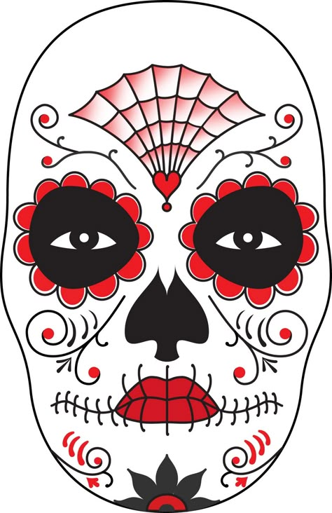 surface fragments: How To Make a Day of The Dead Mask Makijaż Sugar Skull, Makeup Dia, Halloween Makeup Sugar Skull, Day Of The Dead Mask, Halloweenský Makeup, Den Mrtvých, Sugar Skull Face, Dead Makeup, Day Of Dead