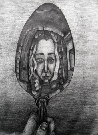 Spoon Reflection Drawing, Drawing Reflections, Spoon Drawing, Reflection Drawing, Cambridge Exams, Reflection Art, Pencil Shading, Hijab Styles, Gcse Art