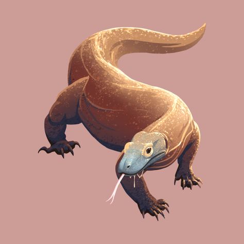 Komodo Dragon - Lizard - Pin | TeePublic Dragon Wall, Komodo Dragon, Dragon Illustration, Komodo, Digital Painting Tutorials, Dragon Drawing, Animal Sketches, Dragon Art, Art Reference Poses