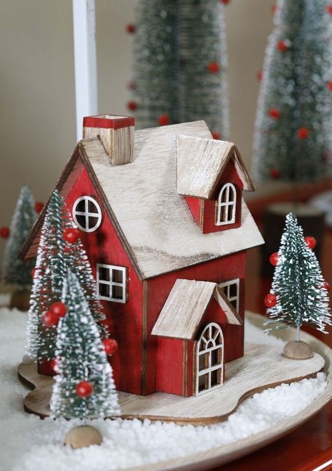 Christmas Village Diy, Diy Christmas Village Houses, Diy Christmas Village, Christmas Village Houses, Christmas Village Display, Christmas Themes Decorations, Xmas Diy, Office Christmas, Christmas Villages