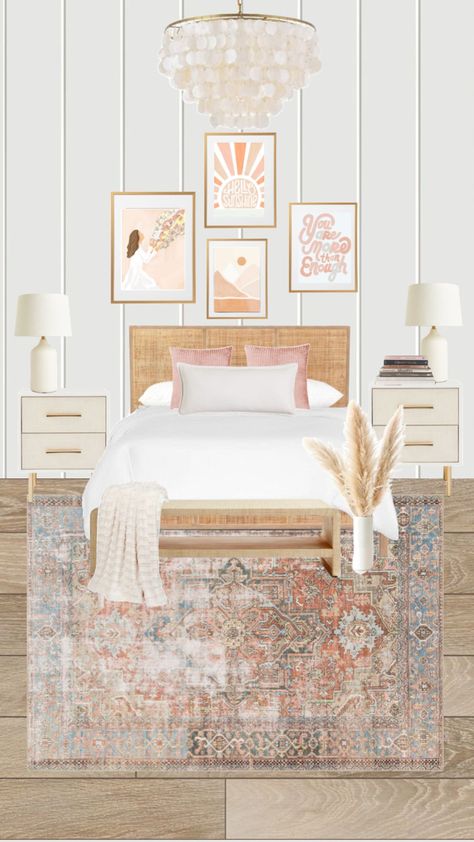 🌷 #bedroominspo #bedroominspiration #bedroomideas #preppy #preppybedroom #boho #bohoaesthetic Boho Preppy Bedroom, Apartment Bedding, Preppy Bedroom, Minimal Bedroom, Boho Aesthetic, Boho Bedroom, Bedroom Inspo, Girls Bedroom, Bedroom Inspirations