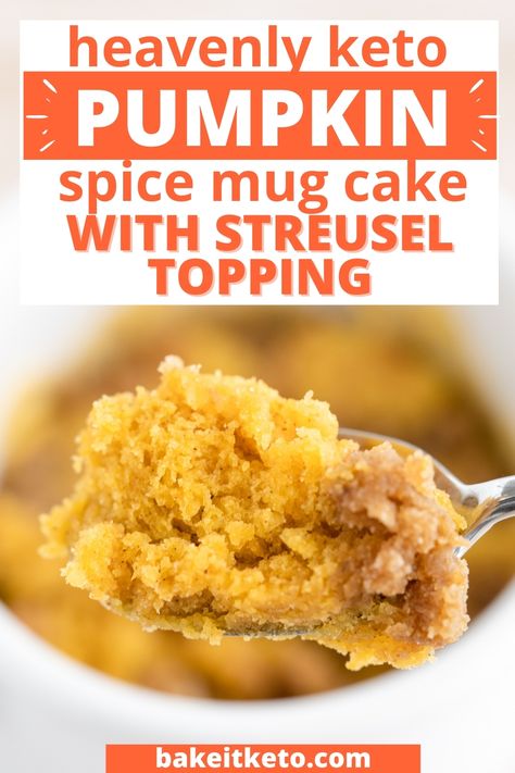 Keto Pumpkin Mug Cake, Coconut Flour Mug Cake, Pumpkin Mug Cake Recipe, Pumpkin Keto, Pumpkin Mug Cake, Low Carb Mug Cakes, Cake For Two, Keto Cakes, Protein Mug Cakes