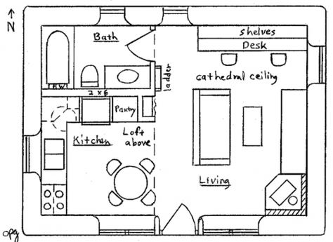 4-earthbag-tiny-house-plans-green-house Draw Floor, Tiny House Plans Free, Simple House Drawing, Drawing House Plans, House Design Drawing, Small House Blueprints, Drawing Software, Inside House, Design Your Own Home