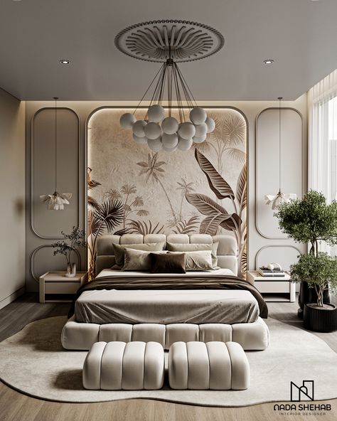 N A T U R A L :: Behance Bed Headboard Ideas Modern, Bed Panelling Modern, Modern Classical Bedroom, Modern Headboard Design, Modern Classic Bedroom Design, Classic Luxury Bedroom, Behance Interior, Bed Back Wall, Classical Bedroom