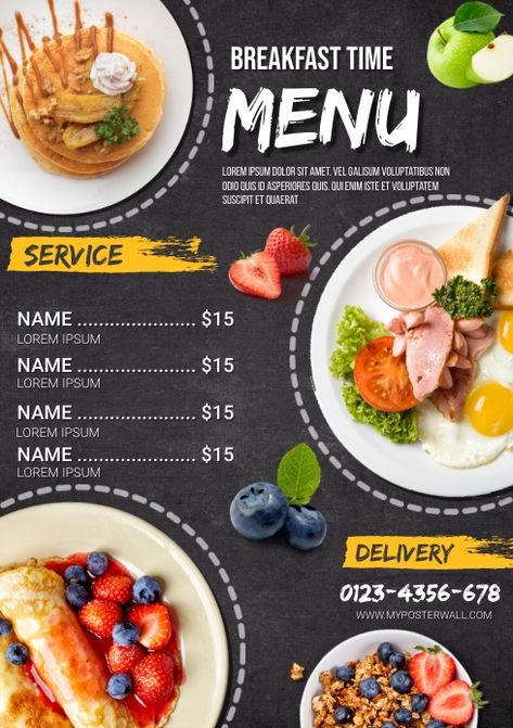 1.3K+ Free Templates for 'Breakfast menu' | PosterMyWall Menu Poster Design, Breakfast Menu Template, Breakfast Flyer, Breakfast Menu Design, Menu Poster, Breakfast Menu, Cocktail Menu, Breakfast Time, Menu Template