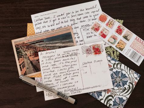 receiving handwritten letters from one of my closest friends... however terrible and doctor like her scrawl is! Theatre Major, Hope College, Snail Mail Inspiration, Snail Mail Pen Pals, Mail Art Envelopes, Bridal Shower Card, Next Door Neighbor, Pen Pal Letters, Envelope Art