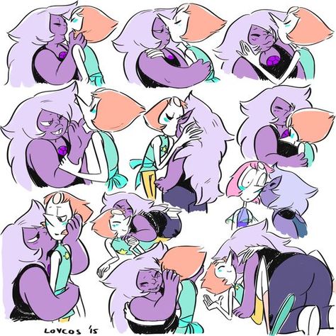 #kissing #pearl #amethyst #pearlmethyst Steven Universe Ruby X Sapphire Fanart, Pearl Fanart, Steven Universe Lapidot, Perla Steven Universe, Amethyst Steven Universe, Amethyst Su, Steven Universe Pictures, Steven Universe Ships, Steven Uni