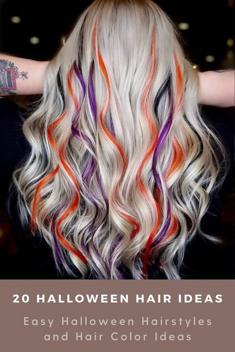 Check out the easy Halloween hairstyles and hair dye ideas to trick or treat with style this season. Whether you seek an elaborate look or a last-minute Halloween costume idea, we’ve got you covered. Halloween Hair Dye, Halloween Hair Color, Halloween Hairstyles, Dyed Hair Inspiration, About Halloween, Colorful Hair, Holiday Hairstyles, Halloween Hair, Hair Dye Colors