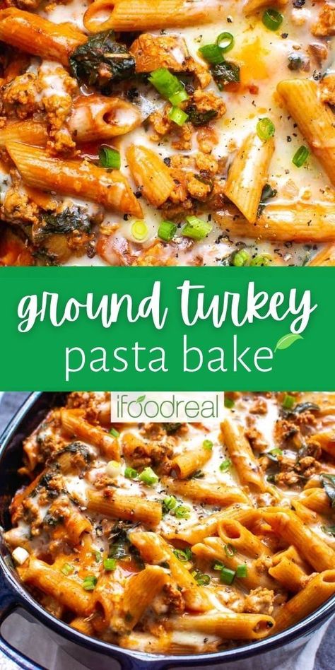 Healthy Oven Casserole Recipes, Oven Baked Pasta Recipes Healthy, Easy Dinners Ground Turkey, Ground Turkey Recipes With Pasta, Ground Turkey Oven Recipes, Ground Turkey Veggie Pasta, Ground Turkey And Green Beans Recipes, Whole Wheat Pasta Recipe Healthy Easy, Ground Turkey Meatloaf Recipes Healthy