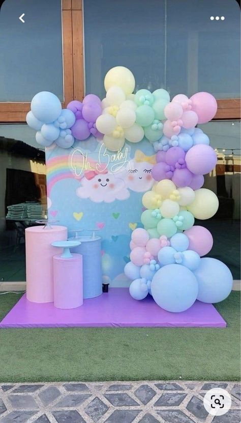 Popit Birthday, Rainbow Themed Birthday Party, 1st Birthday Girl Decorations, 1st Birthday Cakes, Girl Birthday Decorations, Birthday Party Theme Decorations, Rainbow Baby Shower, Diy Birthday Decorations, Rainbow Birthday