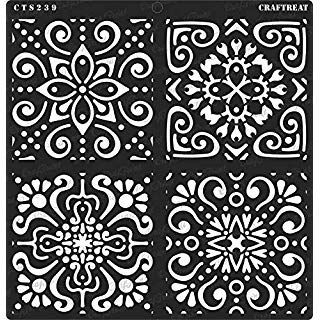 Craft Stencils, Moroccan Stencil, Laser Cut Stencils, Wall Painting Art, Quatrefoil Pattern, Mandala Stencils, Tile Crafts, Tile Stencil, Stenciled Floor