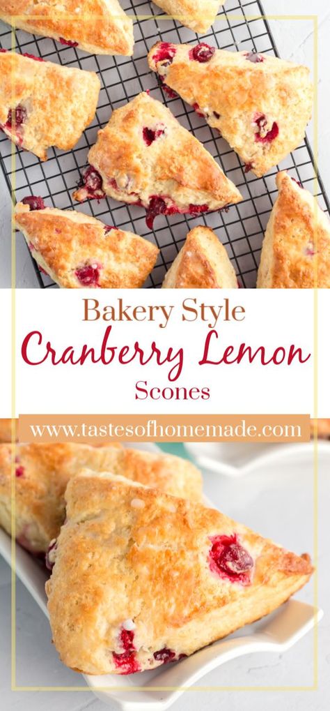 Cranberry Lemon Scones, Lemon Scones Recipe, Afternoon Tea Scones, Decadent Dinner, Freezing Lemons, Tea Scones, Scone Recipes, Fresh Cranberry, Cranberry Scones