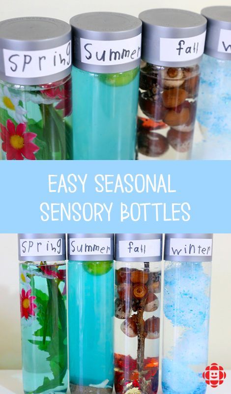 Sensory Bottles For Toddlers, Sensory Bottles Preschool, Seasons Preschool, Discovery Bottles, Sensory Ideas, Seasonal Changes, Seasons Activities, Toddler Sensory, Sensory Boxes