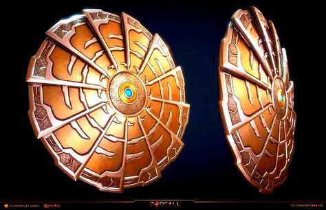 Sci Fi Shield Concept Art, Magic Shield Art, Dnd Magic Shield, Cool Shield Designs, Sheild Ideas Art, Shield Fantasy Art, Magic Artifacts Concept Art, Shield Design Concept, Dnd Shield