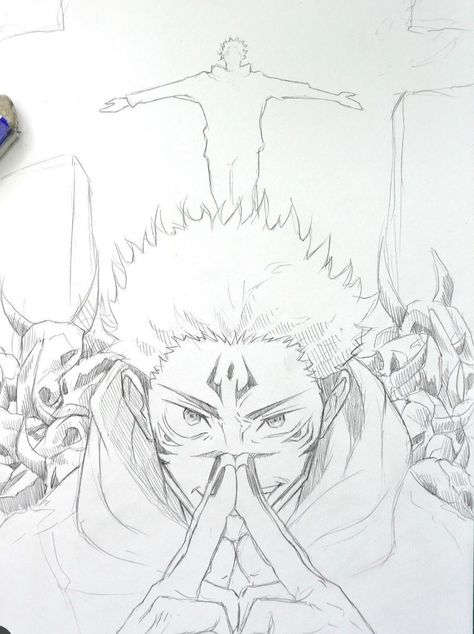 Sukuna Jujutsu, Naruto Sketch Drawing, Jujutsu Kaisen Anime, Best Anime Drawings, Anime Drawing Books, Anime Artwork Wallpaper, Dessin Adorable, Dragon Ball Art, Anime Character Drawing