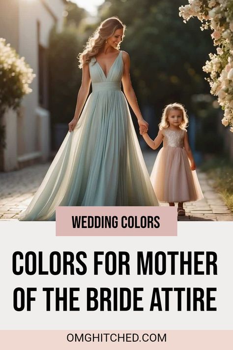 Choosing the right color for the mother of the bride's outfit is super important for making memories in that wedding! We share helpful ways to pick a color that fits her style and the wedding theme! Imagine picking something classic, trendy, or simple. It's all about wearing what feels just right because this day matters a lot. Save this guide for clever color ideas so the mother of the bride looks amazing along with everyone on this special day! Perfect colors can make those wedding pictures sparkle! Family Of The Bride Attire, Mother Of The Bride Color Coordination, Mother Of The Bride To Do List, Dress Etiquette, Mother Of The Bride Looks, Bride Looks, Black And White Wedding Theme, Bride Attire, White Wedding Theme