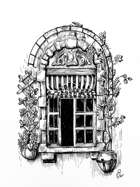 Pen Arts, Ink Pen Art, Pen Art Work, Classic Window, Art Trading Cards, Pen Art Drawings, Architecture Design Sketch, Art Drawings Sketches Pencil, Architecture Drawing Art