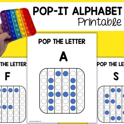 Pop It Printable, Number Recognition Worksheets, Alphabet Activity, Alphabet Recognition, Sensory Crafts, Uppercase Alphabet, Sensory Activities Toddlers, Kids Poems, Kids Focus