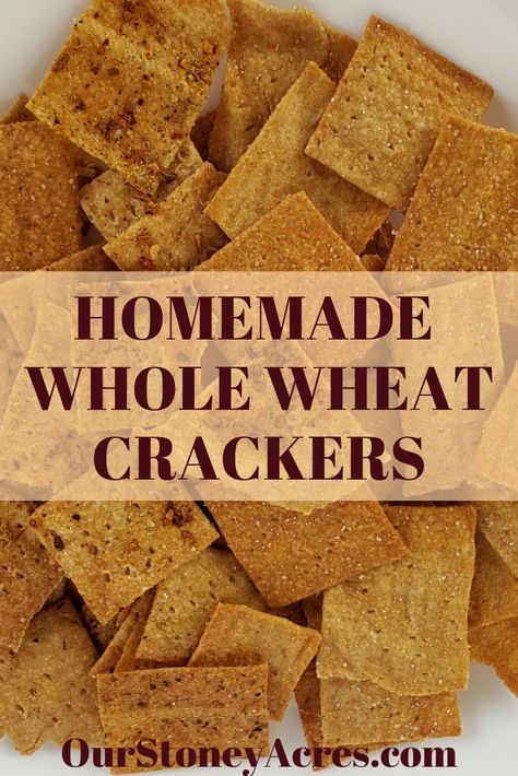 Whole Wheat Crackers Recipe, Wheat Crackers Recipe, Homemade Crackers Recipe, Whole Wheat Crackers, Healthy Crackers, Plant Based Recipe, Wheat Crackers, A Couple Cooks, Wheat Recipes