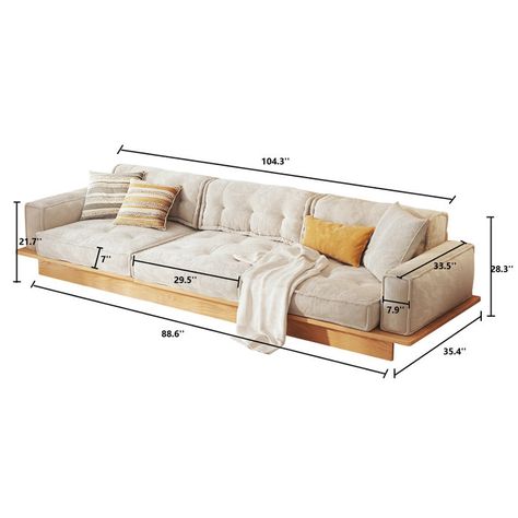 boosiny 3 Seaters Corduroy Sofa | Wayfair Sofa With Wood, Corduroy Sofa, Drawers Design, Single Seat Sofa, Built In Shelves Living Room, Beige Sofa, Daybed Sofa, Diy Sofa, Beige Cushions