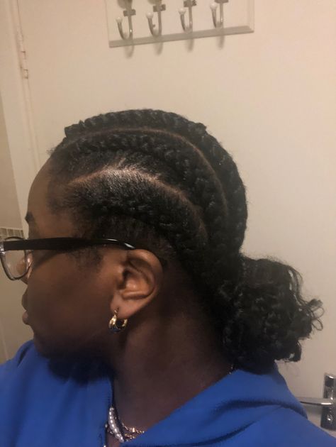 #blackgirlhairstyles #cornrows #bun #blackhairstyles #hair Cornrows Bun, Cornrow Bun, Tmnt Human, Curly Bun, Curly Hair Videos, Protective Hair, Feed In Braid, Pretty Braided Hairstyles, Cornrow