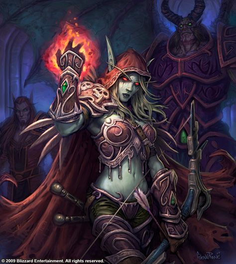 Sylvanas Windrunner Tattoo, Lady Sylvanas, World Of Warcraft Artwork, Hearthstone Artwork, Banshee Queen, Hearthstone Heroes, World Of Warcraft Art, Sylvanas Windrunner, Blood Elf